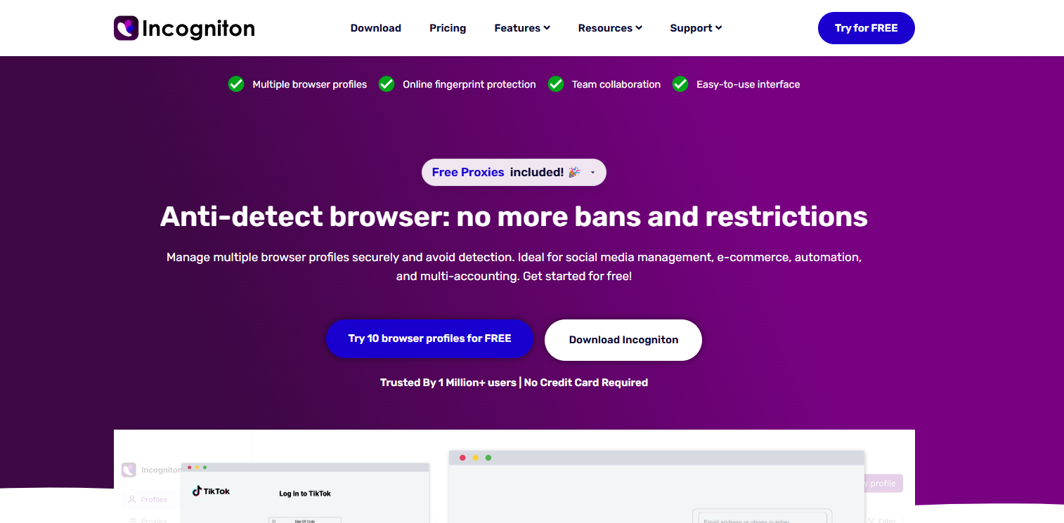 Incogniton - an antidetect browser for beginners and small groups.