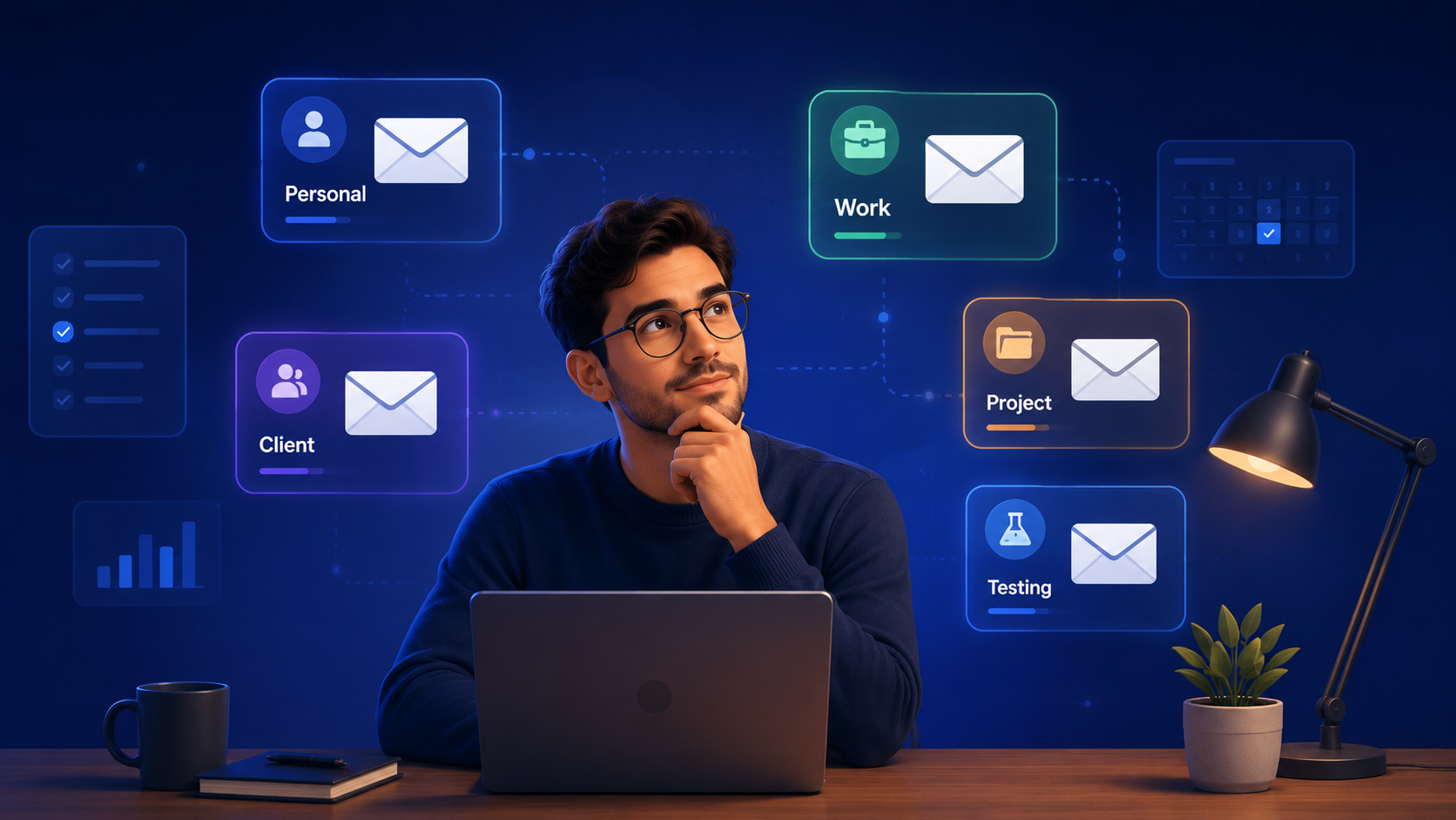 Person deciding when to create multiple Gmail accounts for personal, work, client, project, and testing workflows Image title: